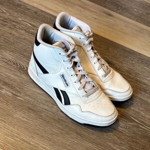 Reebok White and Black High-Top Sneakers Ladies Size 9